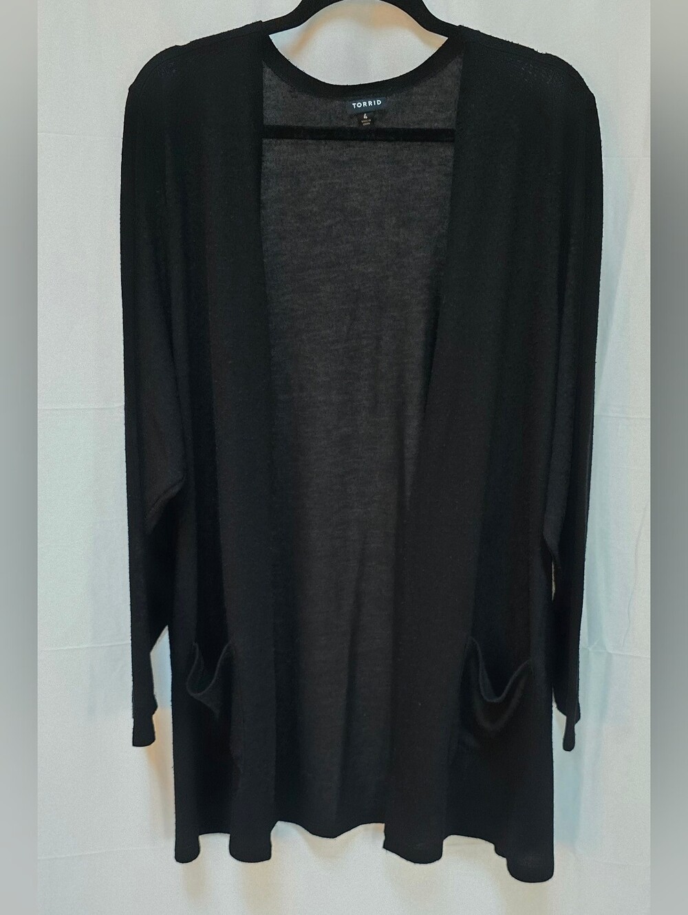 Lane Bryant Black Open Front Drape Cardigan 22/24 Plus Size Lightweight